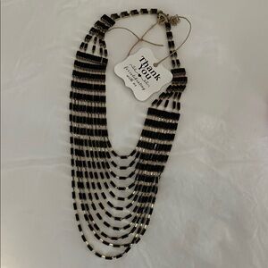 Elegant Black and Gold Layered Necklace